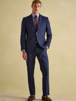 Blue Slim Fit Flannel Suit Jacket