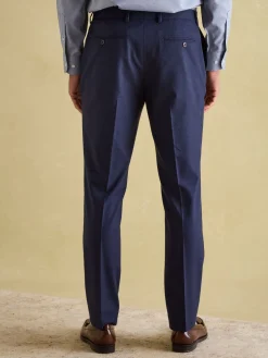 Blue Slim Fit Flannel Suit Trousers