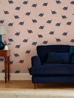 Blush Pink Guinea Fowl 10M Wallpaper