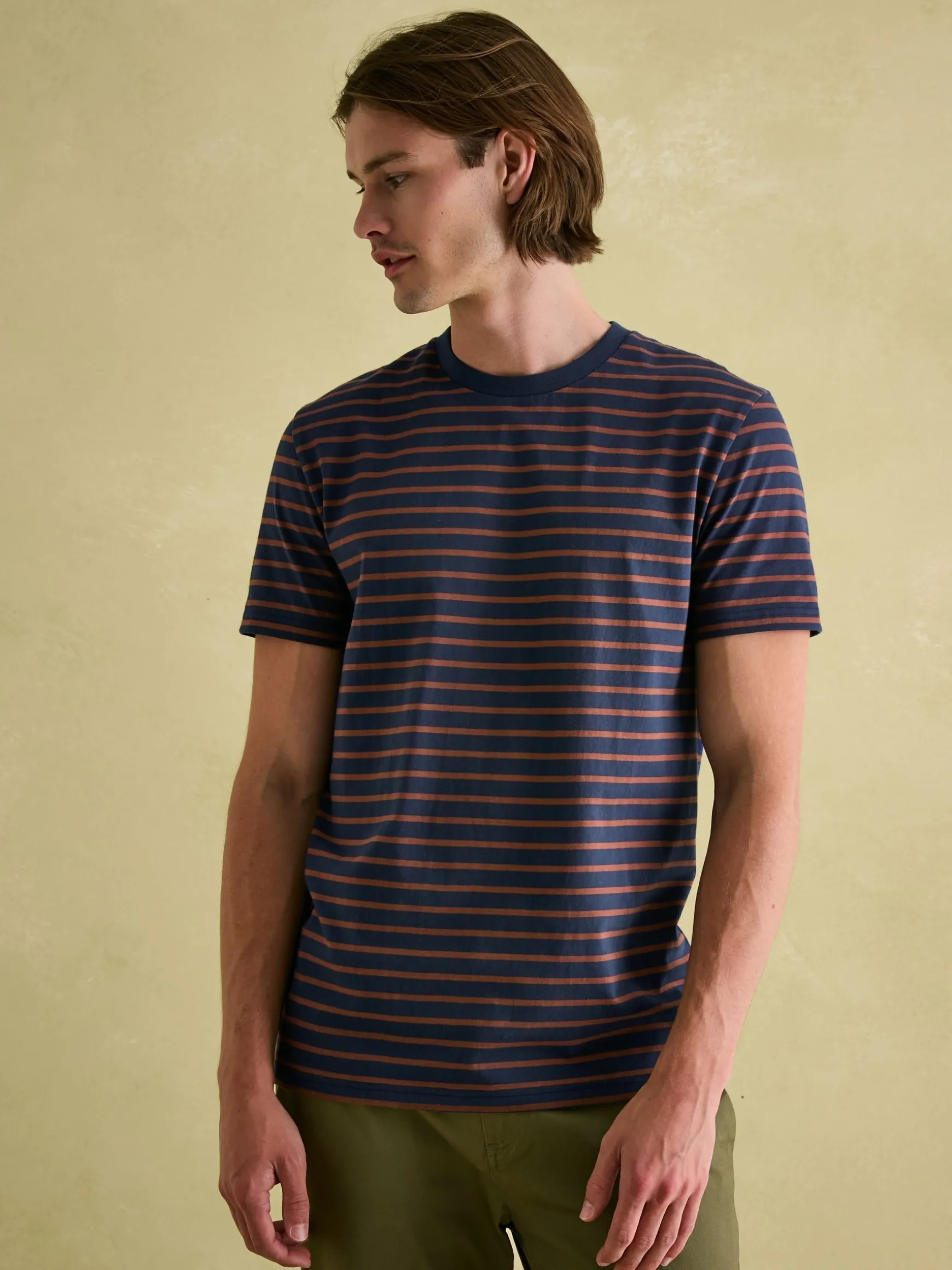 Boathouse Brown & Navy Jersey Crew Neck T-Shirt