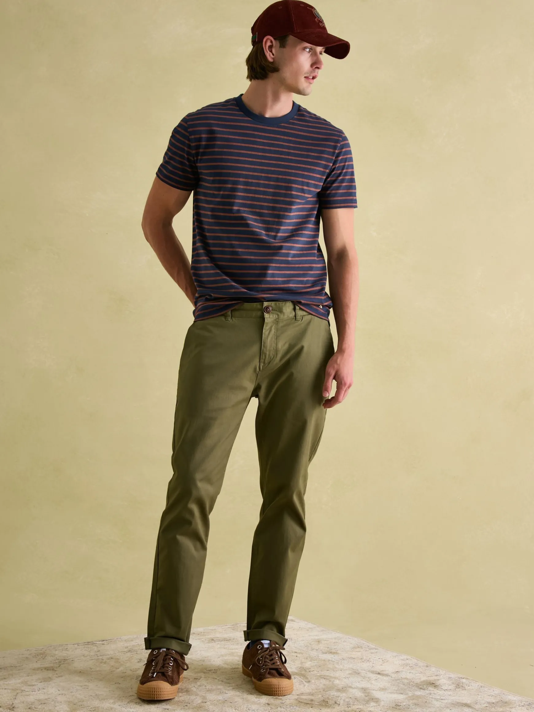 Boathouse Brown & Navy Jersey Crew Neck T-Shirt