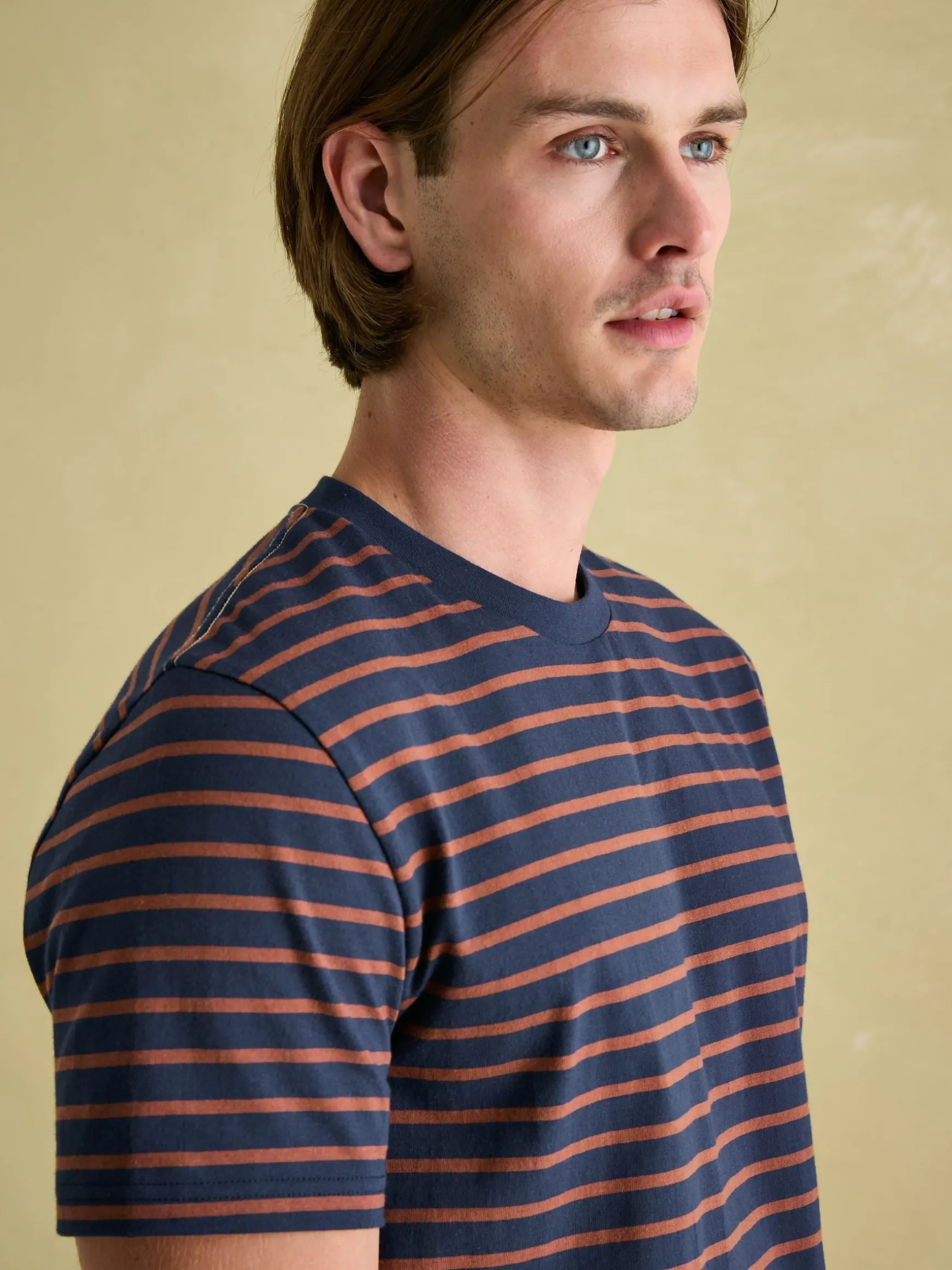 Boathouse Brown & Navy Jersey Crew Neck T-Shirt