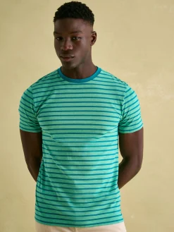 Boathouse Green Stripe Jersey Crew Neck T-Shirt