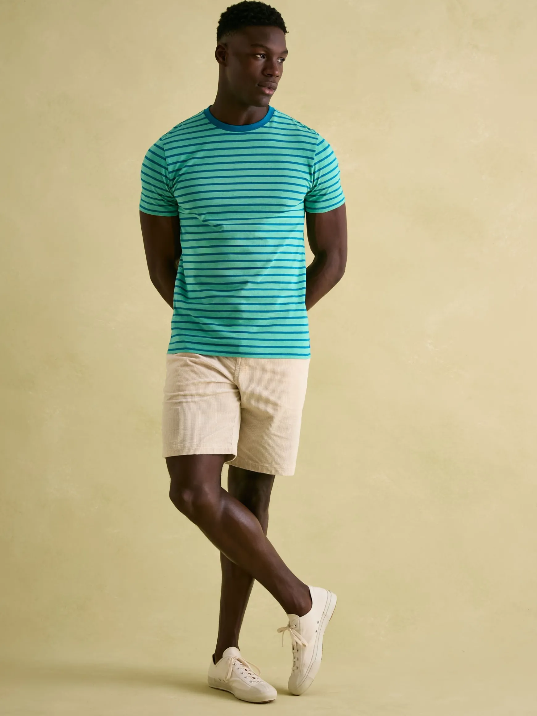 Boathouse Green Stripe Jersey Crew Neck T-Shirt