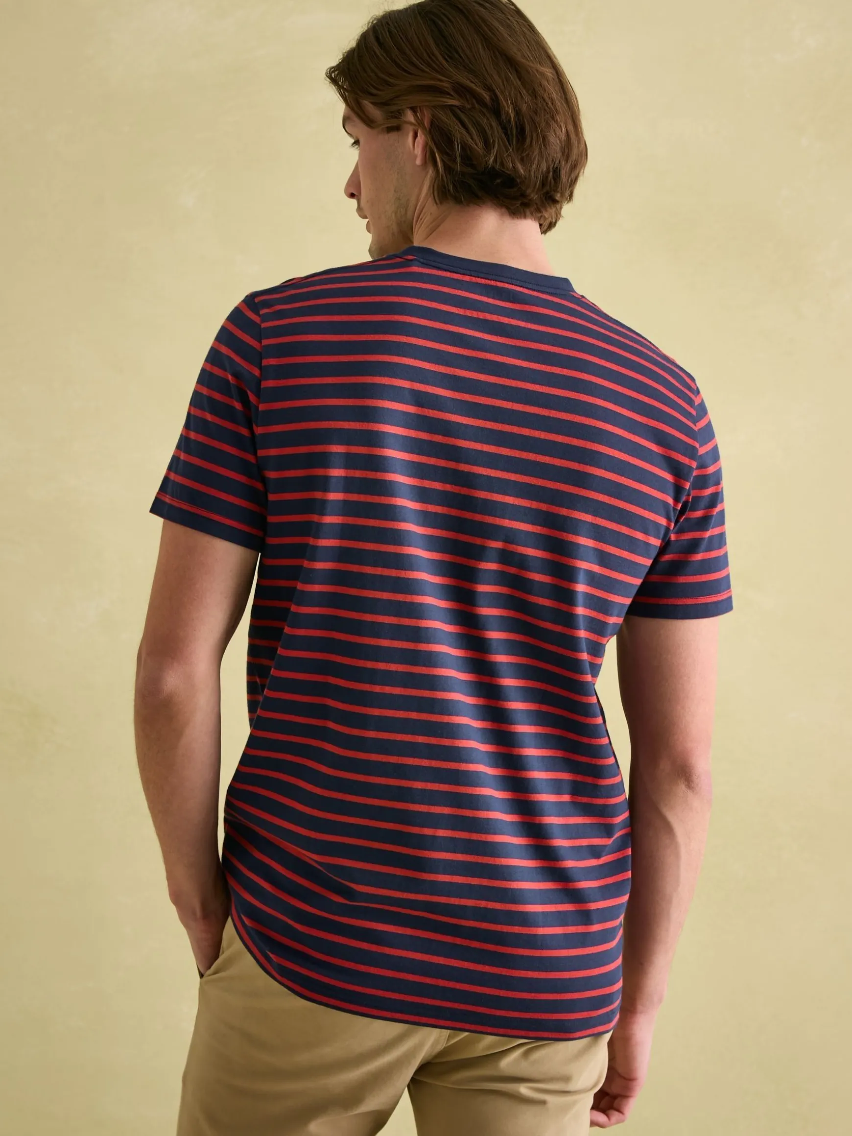 Boathouse Orange/Navy Jersey Crew Neck T-Shirt