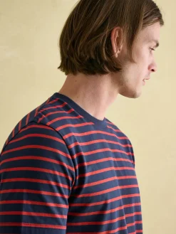 Boathouse Orange/Navy Jersey Crew Neck T-Shirt