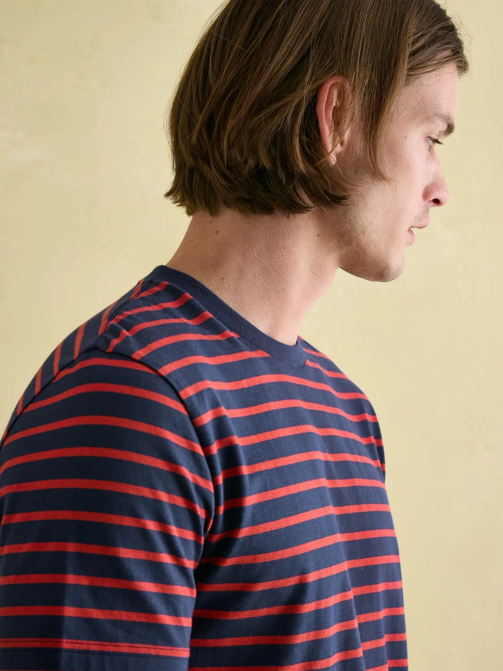 Boathouse Orange/Navy Jersey Crew Neck T-Shirt