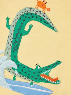 Boys' Archie Yellow Crocodile Artwork T-Shirt