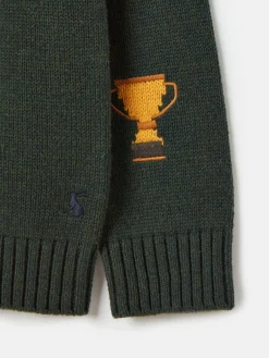 Boys' Burton Green Intarsia Knitted Jumper