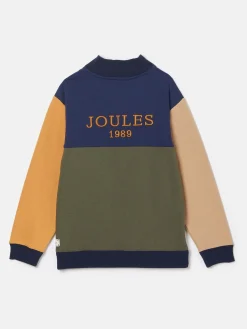 Boys' Elliot Multi Colourblock Quarter Zip Sweatshirt