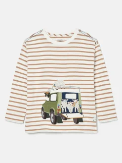 Boys' Jack Cream & Natural Stripe Artwork Top