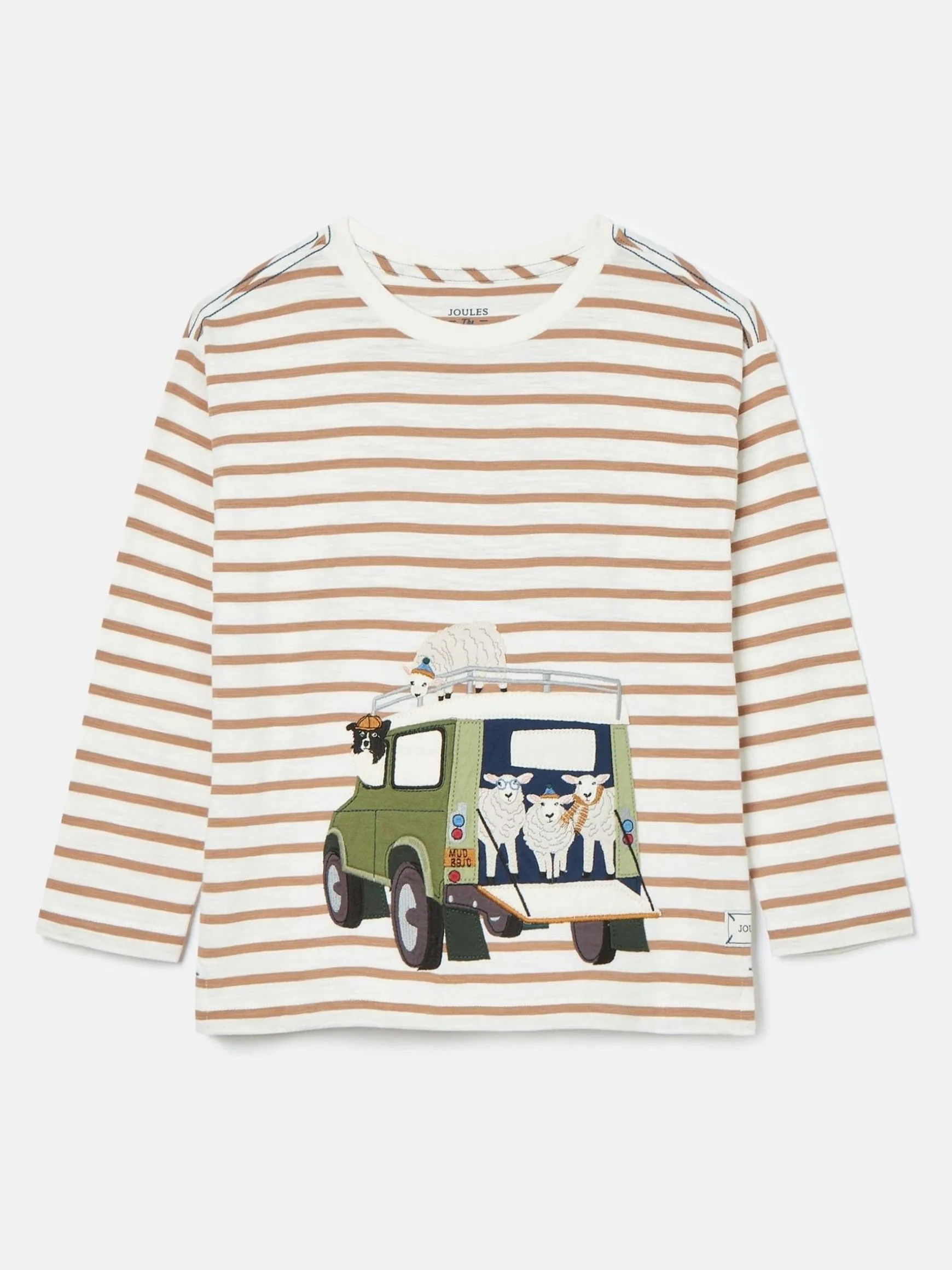 Boys' Jack Cream & Natural Stripe Artwork Top