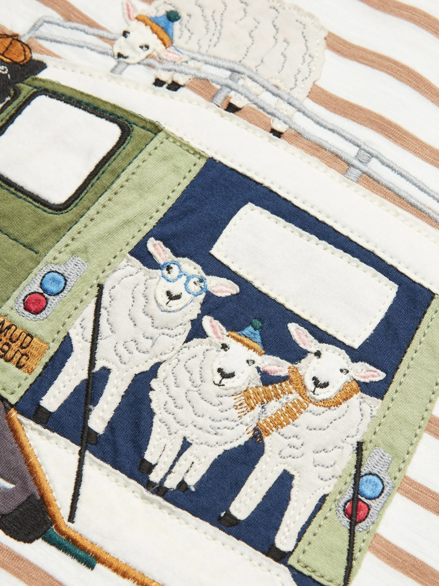 Boys' Jack Cream & Natural Stripe Artwork Top