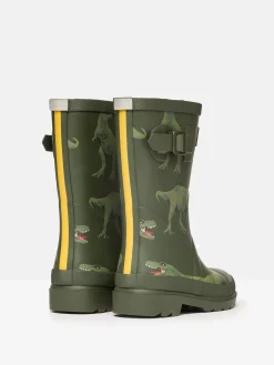 Boys' Khaki Green Printed Wellies