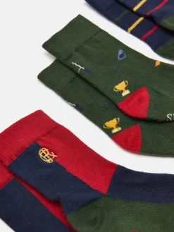 Boys' Neat Feet Multi Green 3 Pack Socks