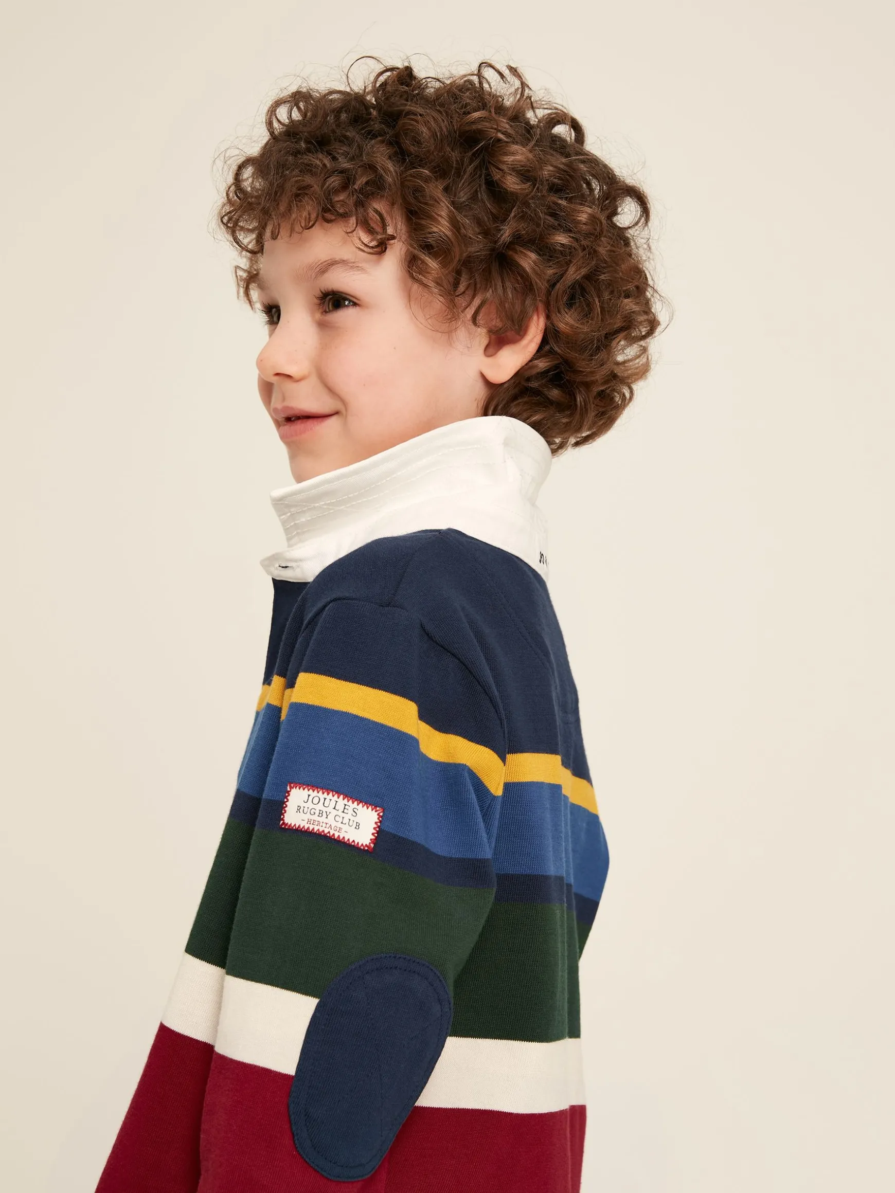 Boys' Onside Navy Striped Cotton Rugby Shirt