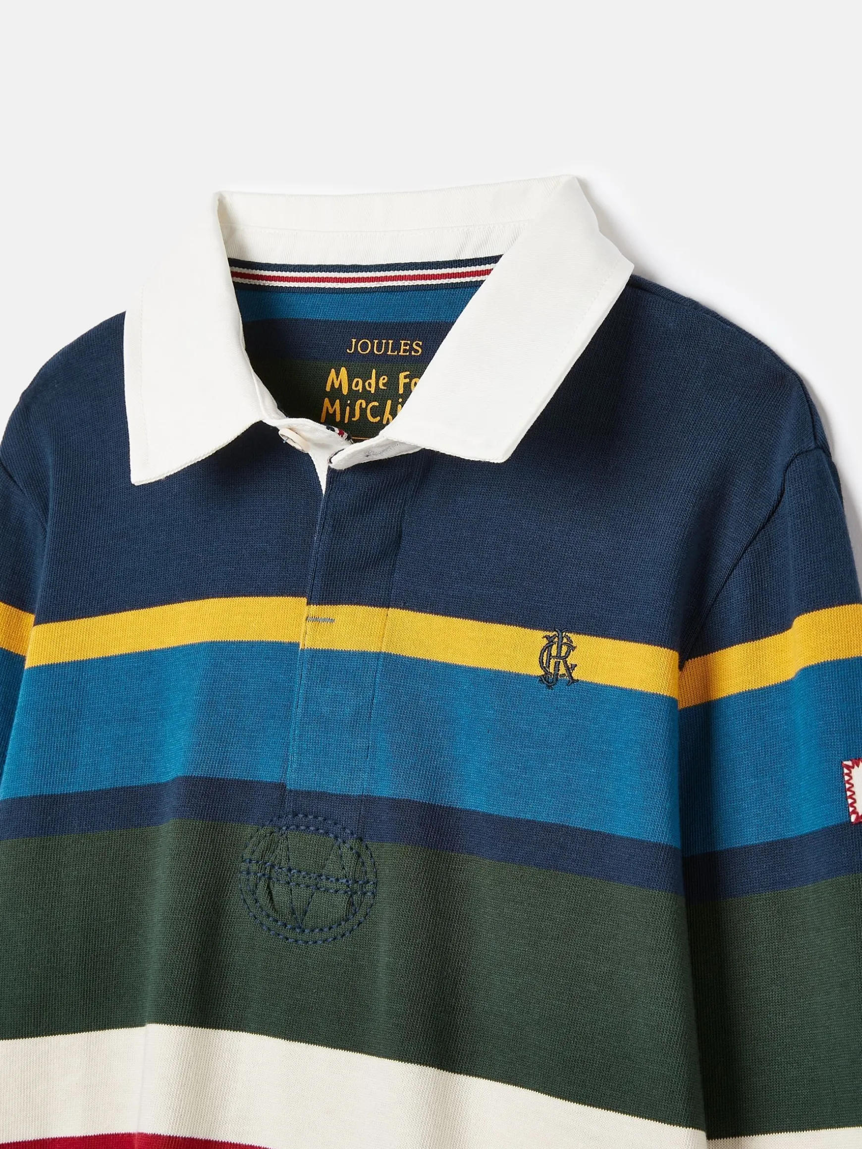 Boys' Onside Navy Striped Cotton Rugby Shirt