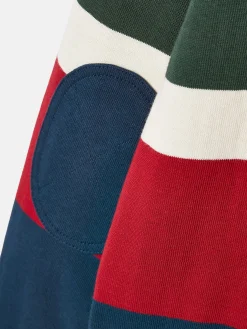 Boys' Onside Navy Striped Cotton Rugby Shirt