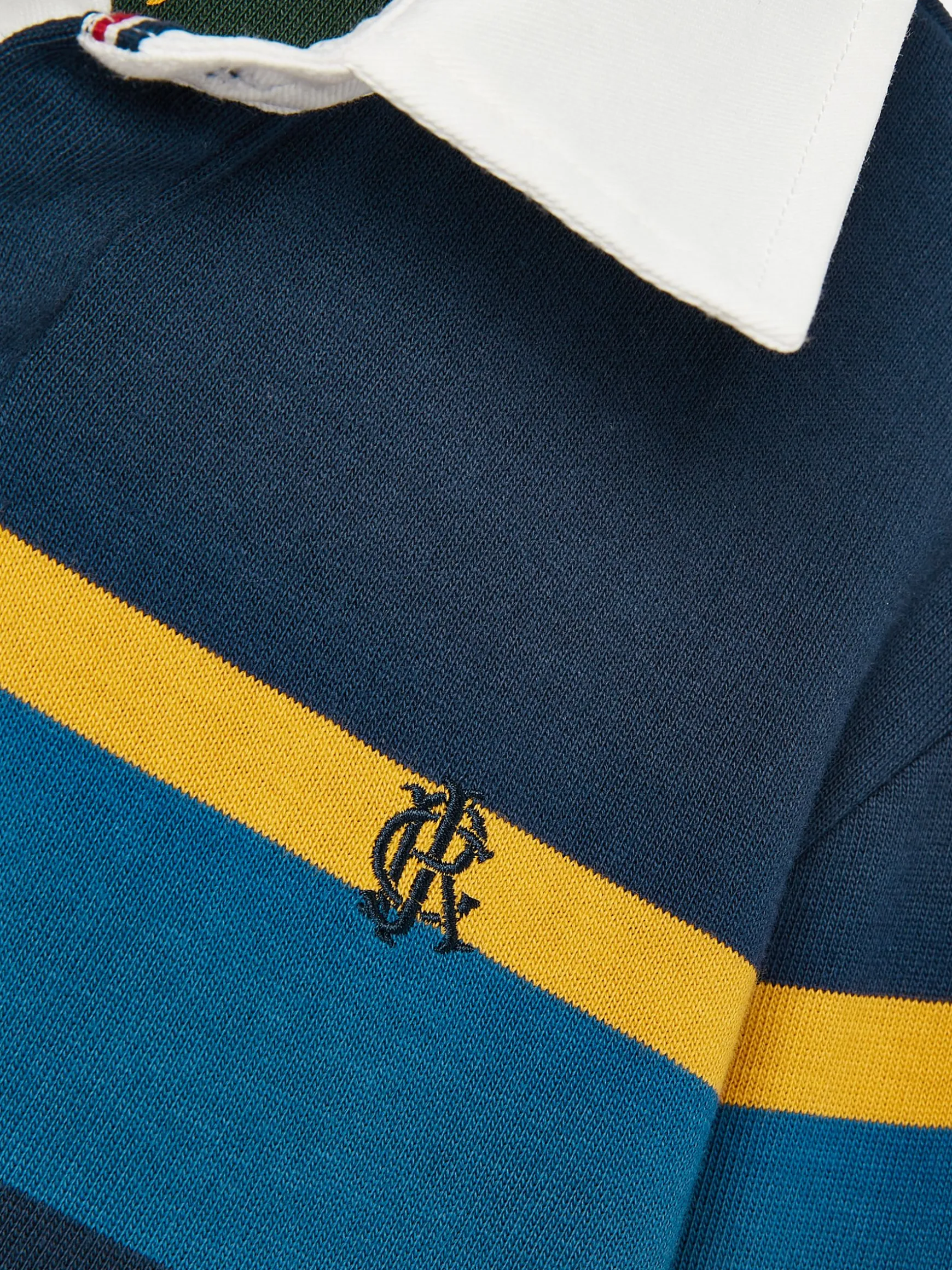 Boys' Onside Navy Striped Cotton Rugby Shirt
