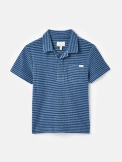Boys' Otto Blue Towelling Polo Shirt