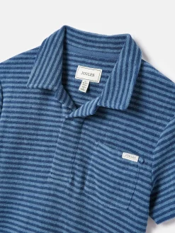 Boys' Otto Blue Towelling Polo Shirt