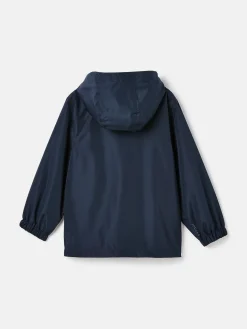 Boys' Rainwell Navy Blue Waterproof Raincoat With Hood