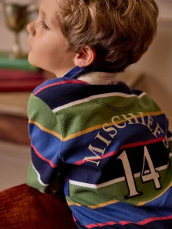 Boys' Tournament Multi Stripe Rugby Shirt