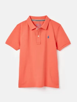 Boys' Woody Orange Pique Cotton Polo Shirt