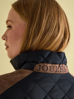 Braemar Luxe Navy Showerproof Diamond Quilted Coat