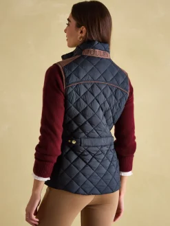Braemar Luxe Navy Showerproof Diamond Quilted Gilet