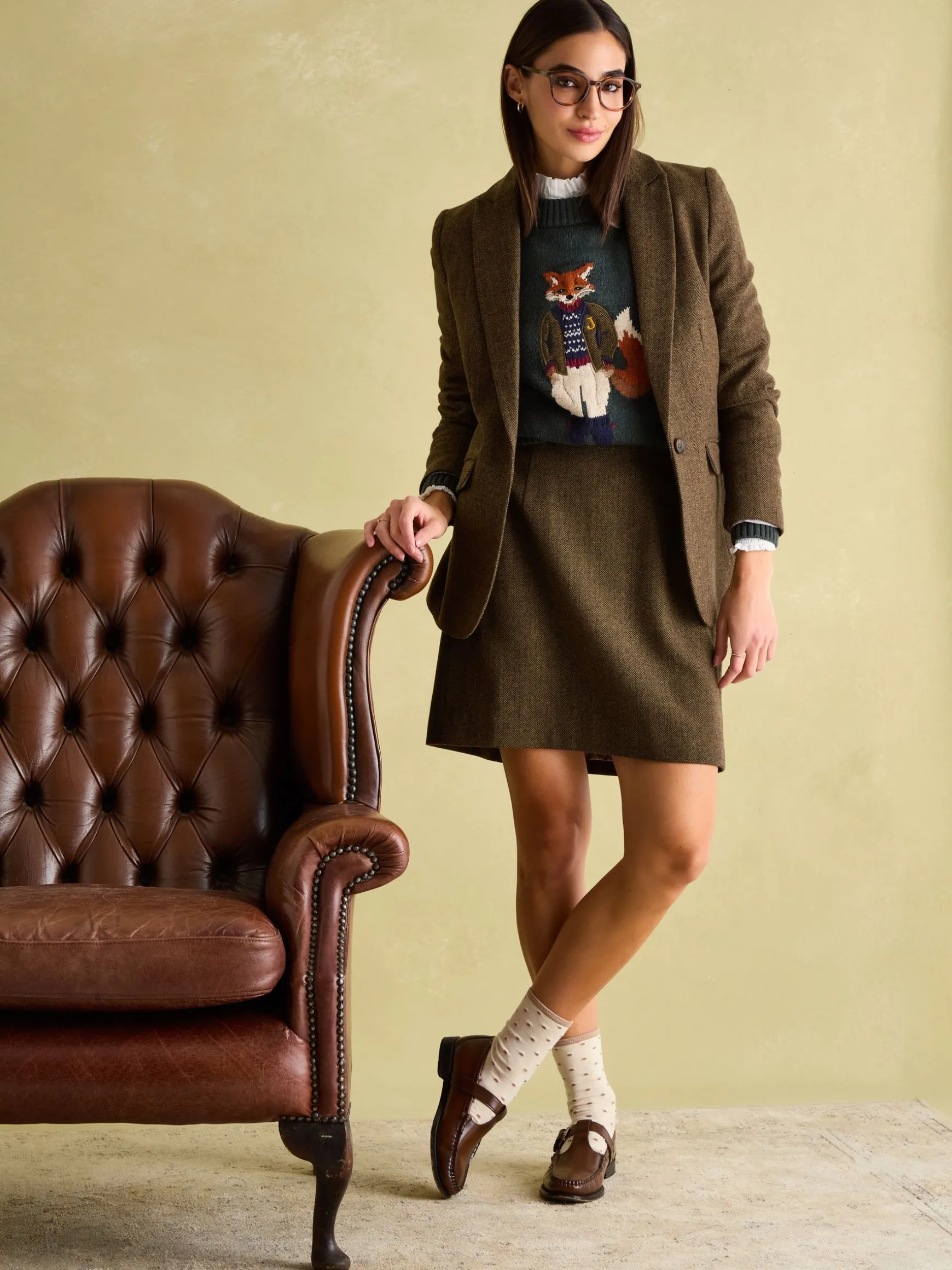 Bramble Brown Tweed Skirt