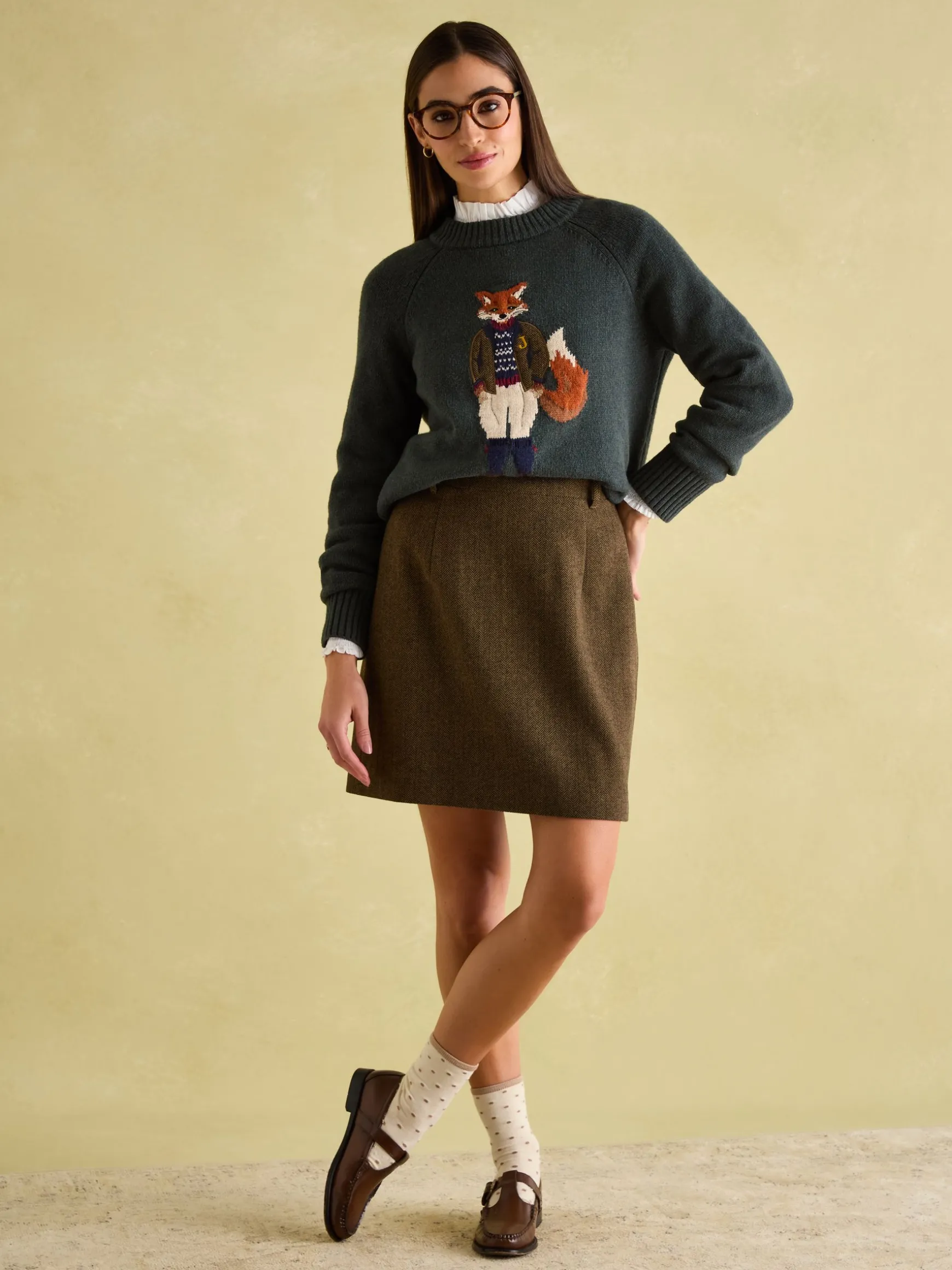 Bramble Brown Tweed Skirt