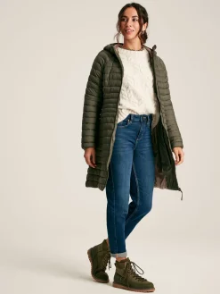 Bramley Khaki Green Showerproof Long Packable Padded Coat