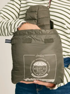 Bramley Khaki Green Showerproof Long Packable Padded Coat