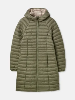 Bramley Khaki Green Showerproof Long Packable Padded Coat