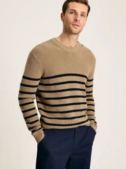 Breton Navy Stripe Crew Neck Knitted Jumper