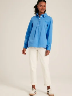 Brinley Blue Cotton Deck Shirt