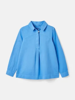 Brinley Blue Cotton Deck Shirt