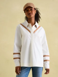 Brinley Cream Cotton Deck Shirt