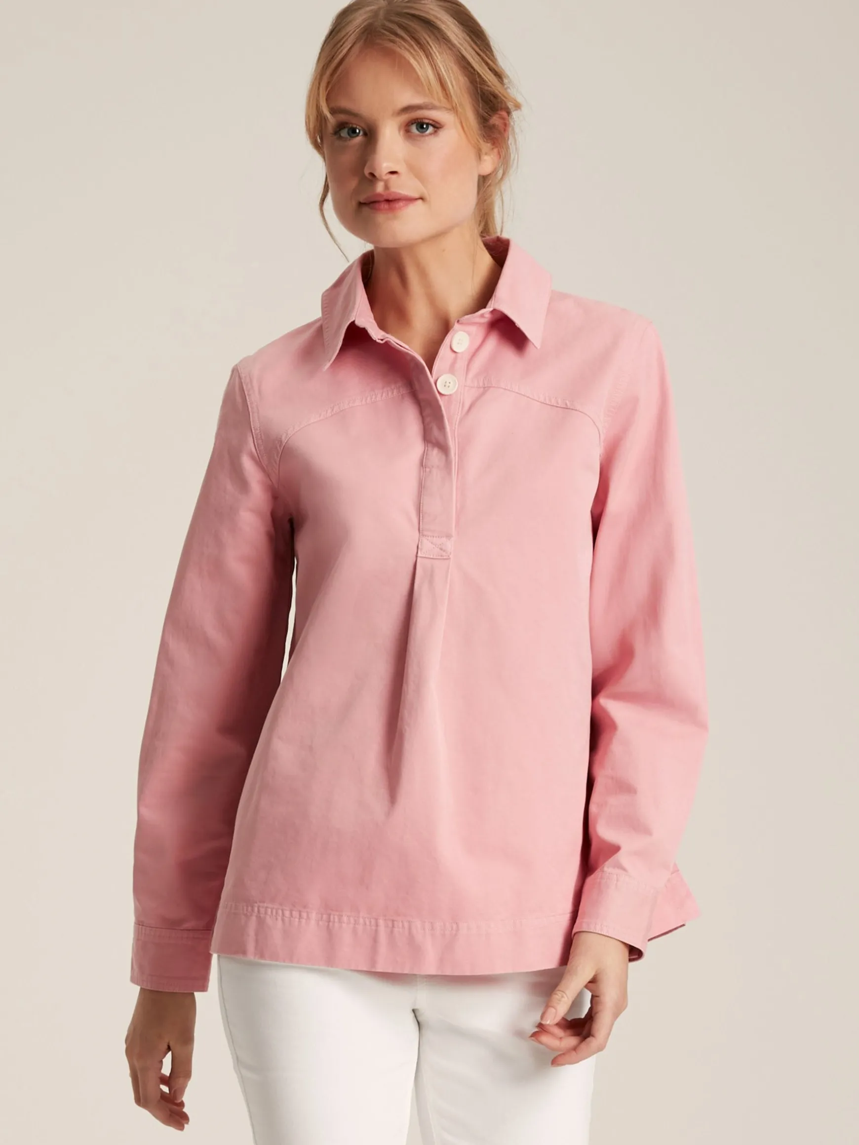 Brinley Pink Cotton Deck Shirt