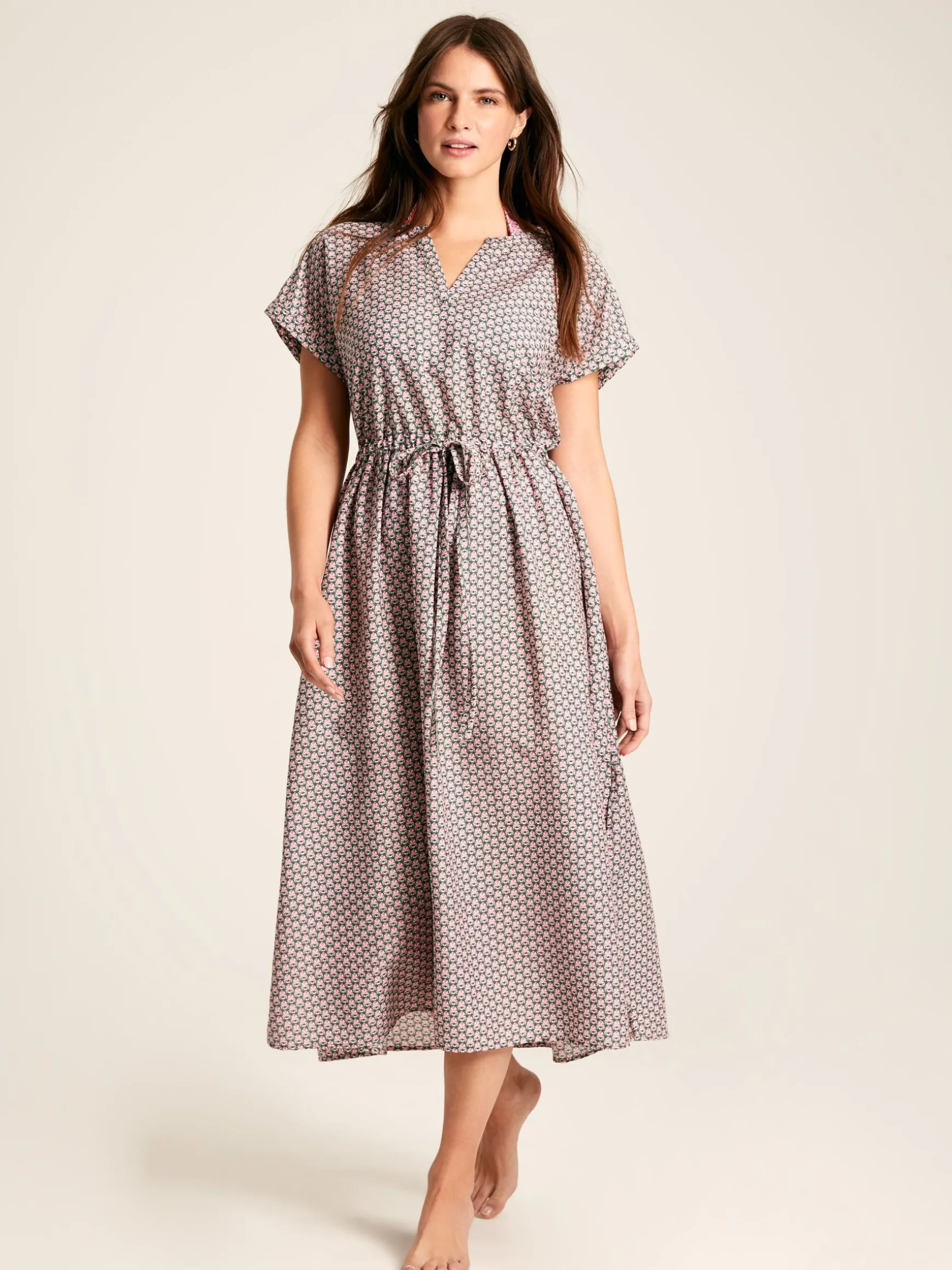 Brooke Green/Pink Printed Beach Dress