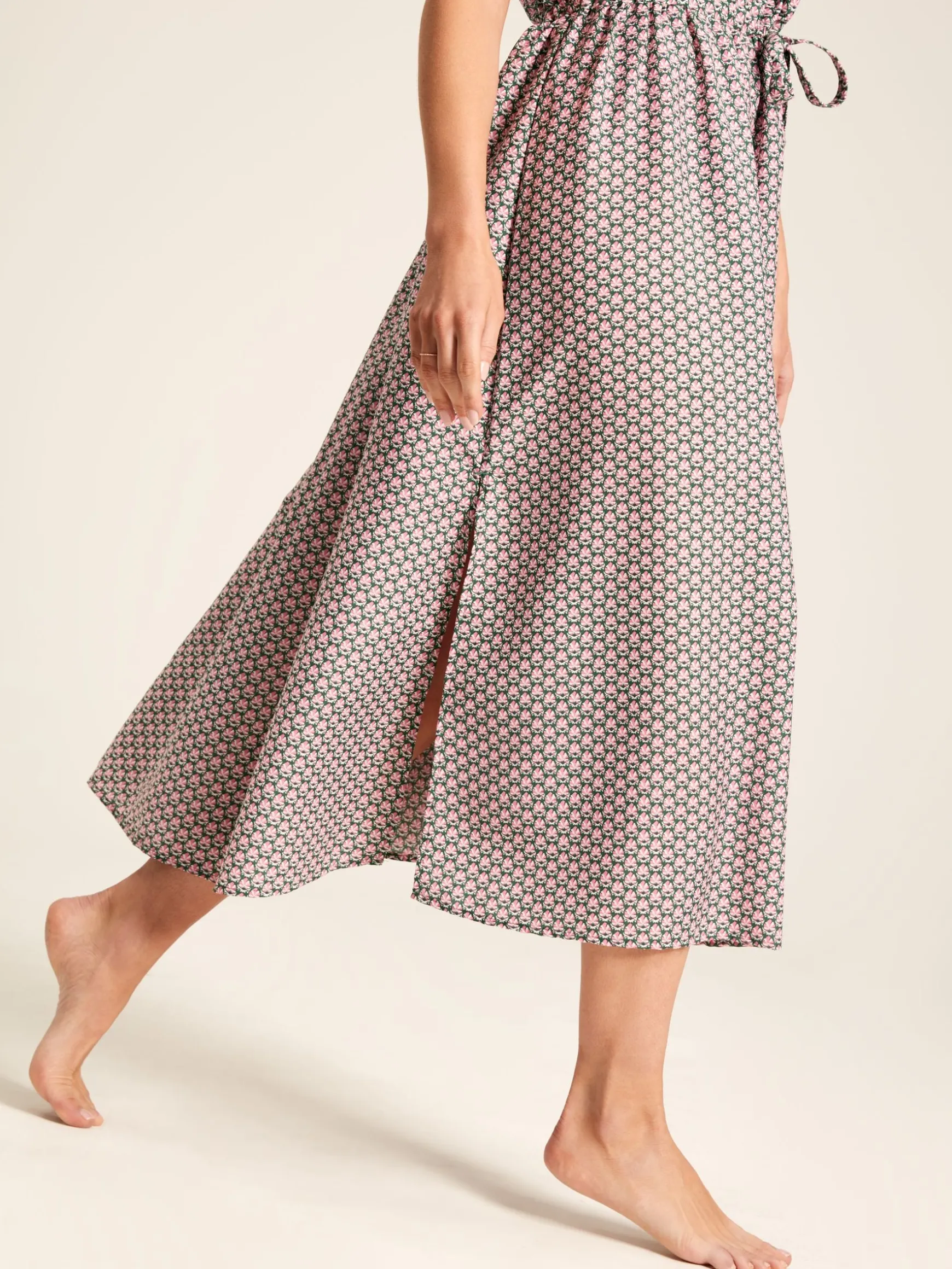 Brooke Green/Pink Printed Beach Dress