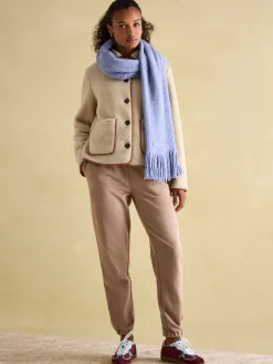 Brown Herringbone Jersey Slim Leg Joggers