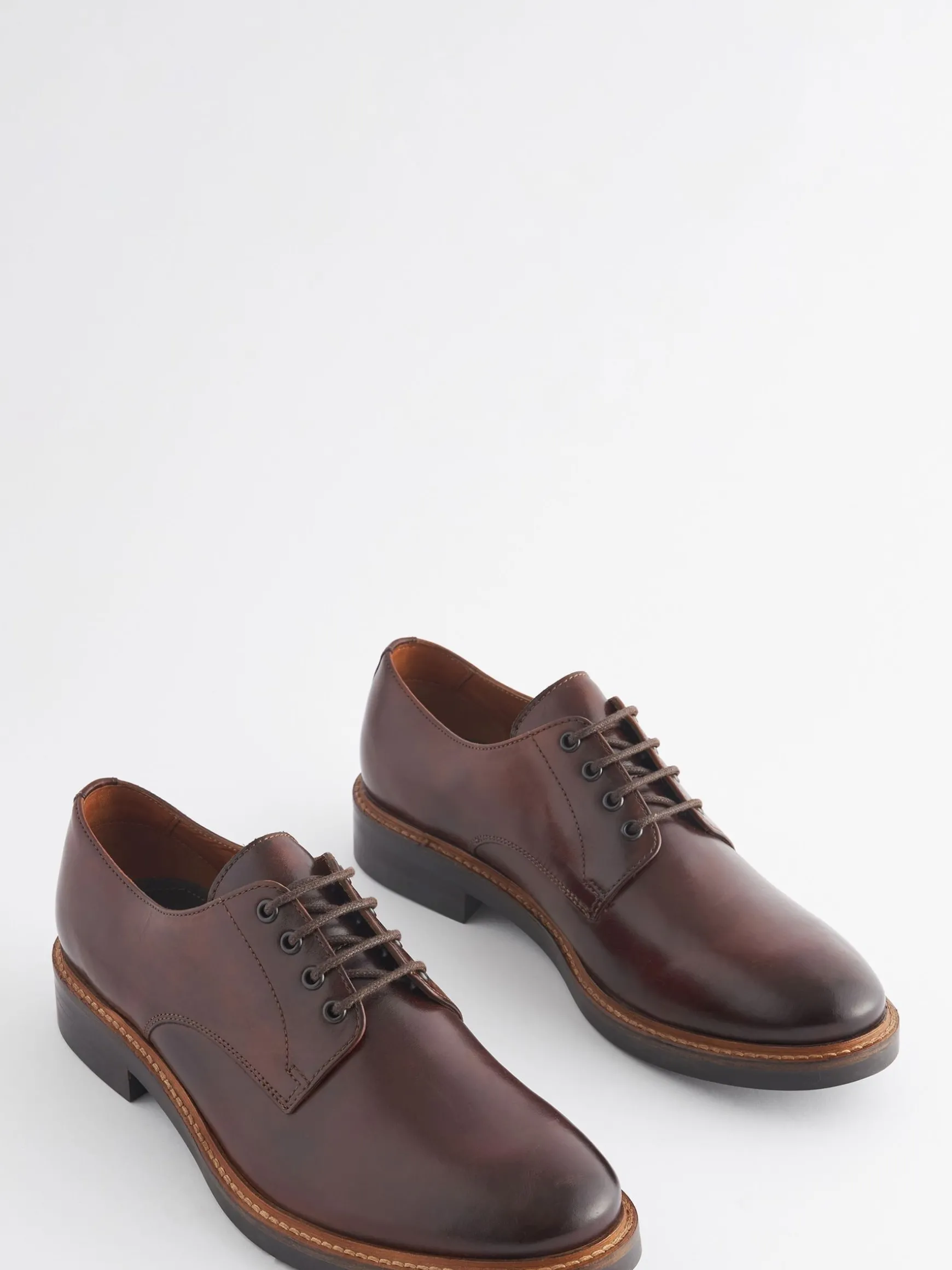 Brown Leather Classic Derby Shoes