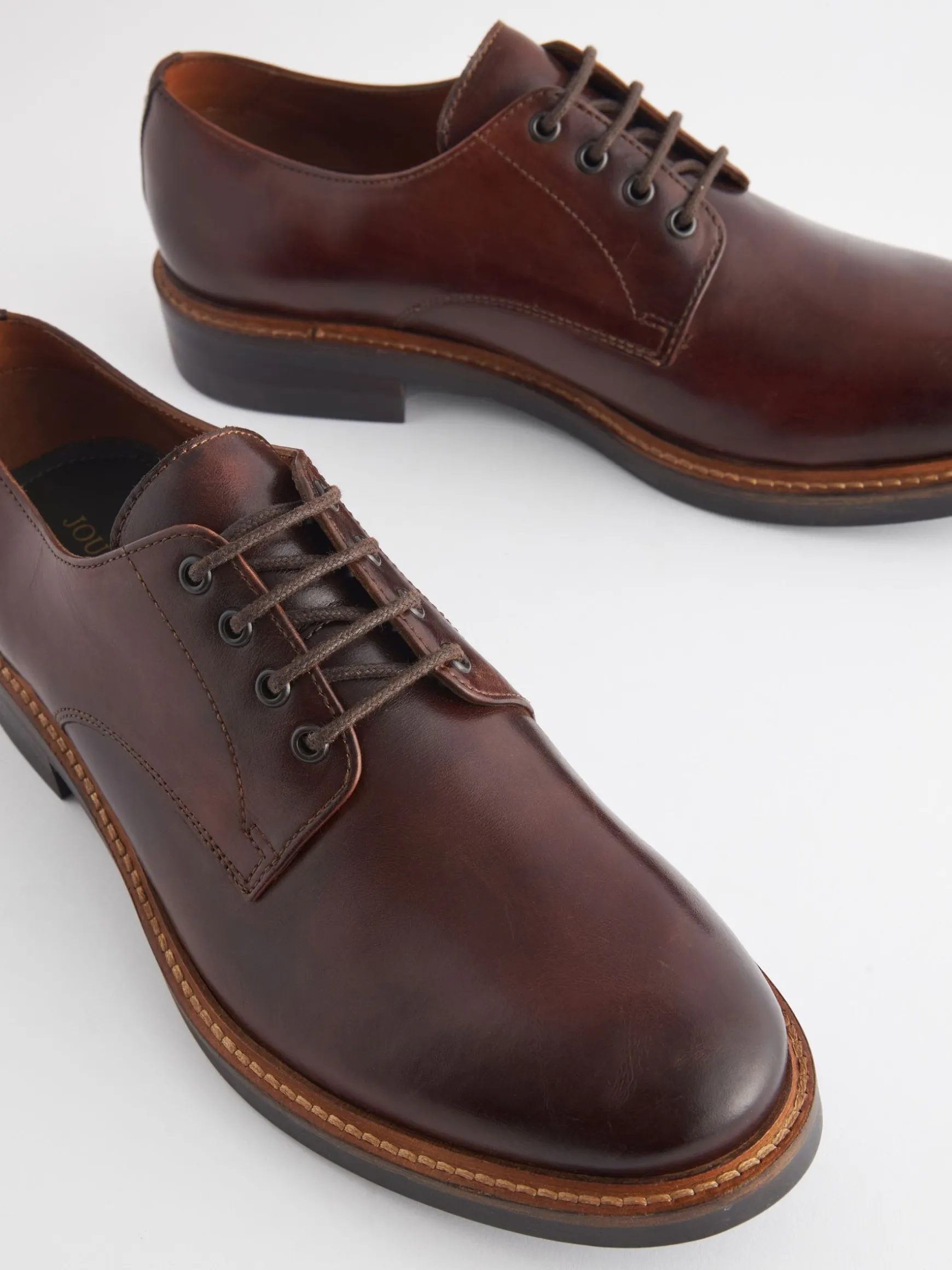 Brown Leather Classic Derby Shoes