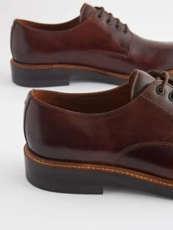 Brown Leather Classic Derby Shoes