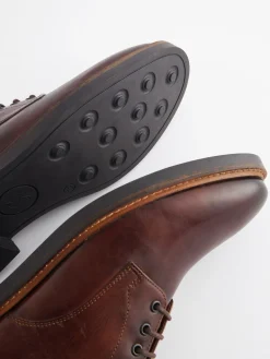 Brown Leather Classic Derby Shoes