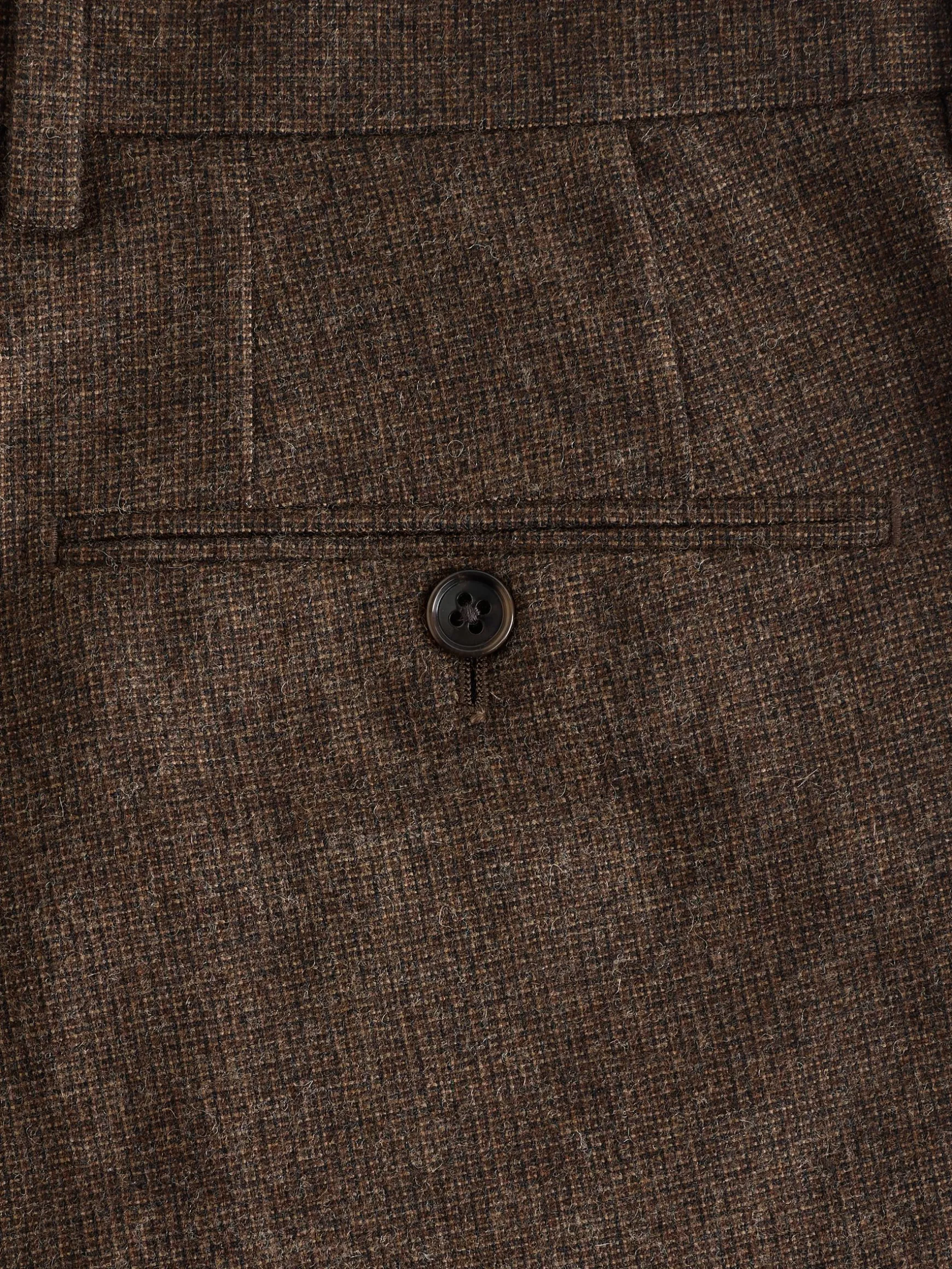 Brown Slim Fit Texture Suit Trousers