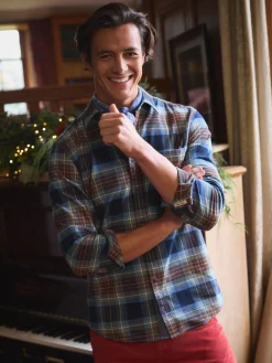 Buchanan Blue Soft Brushed Cotton Check Shirt