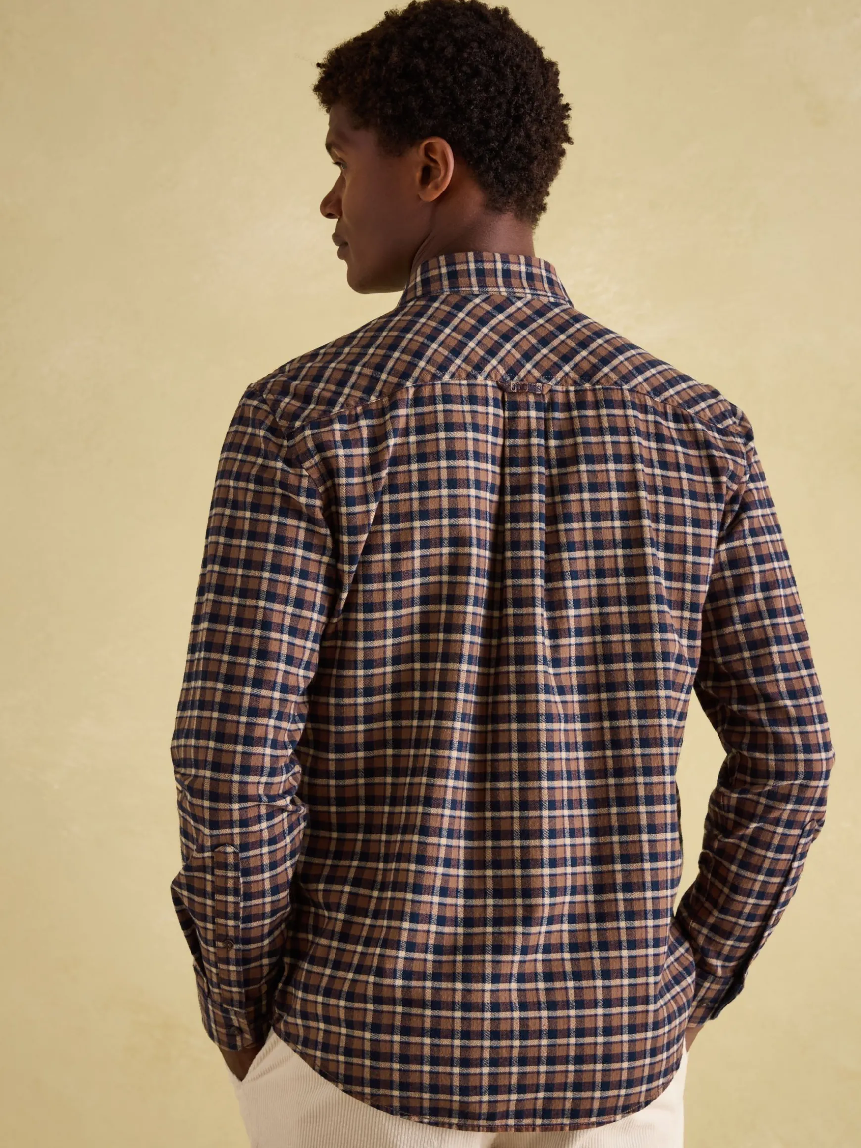 Buchanan Brown & Navy Soft Brushed Cotton Check Shirt